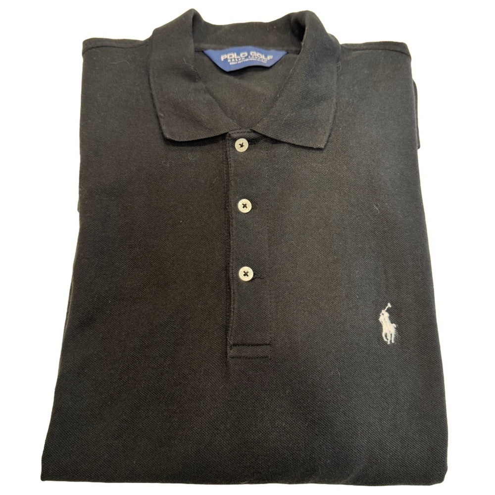 Ralph Lauren Golf Men's XL Black Polo Shirt Short Sleeve Embroidered Pony Logo